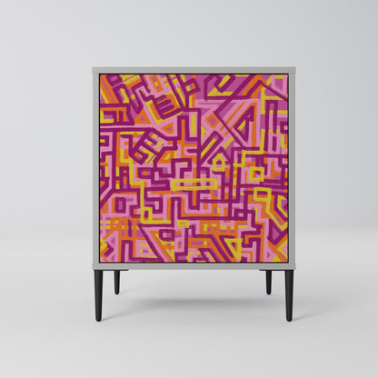 Credenza a 1 anta LOVELY MEMORIES con finitura grigia