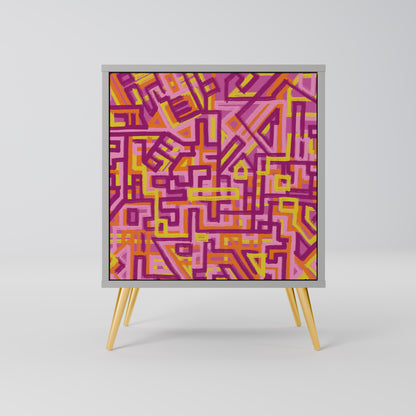 Credenza a 1 anta LOVELY MEMORIES con finitura grigia