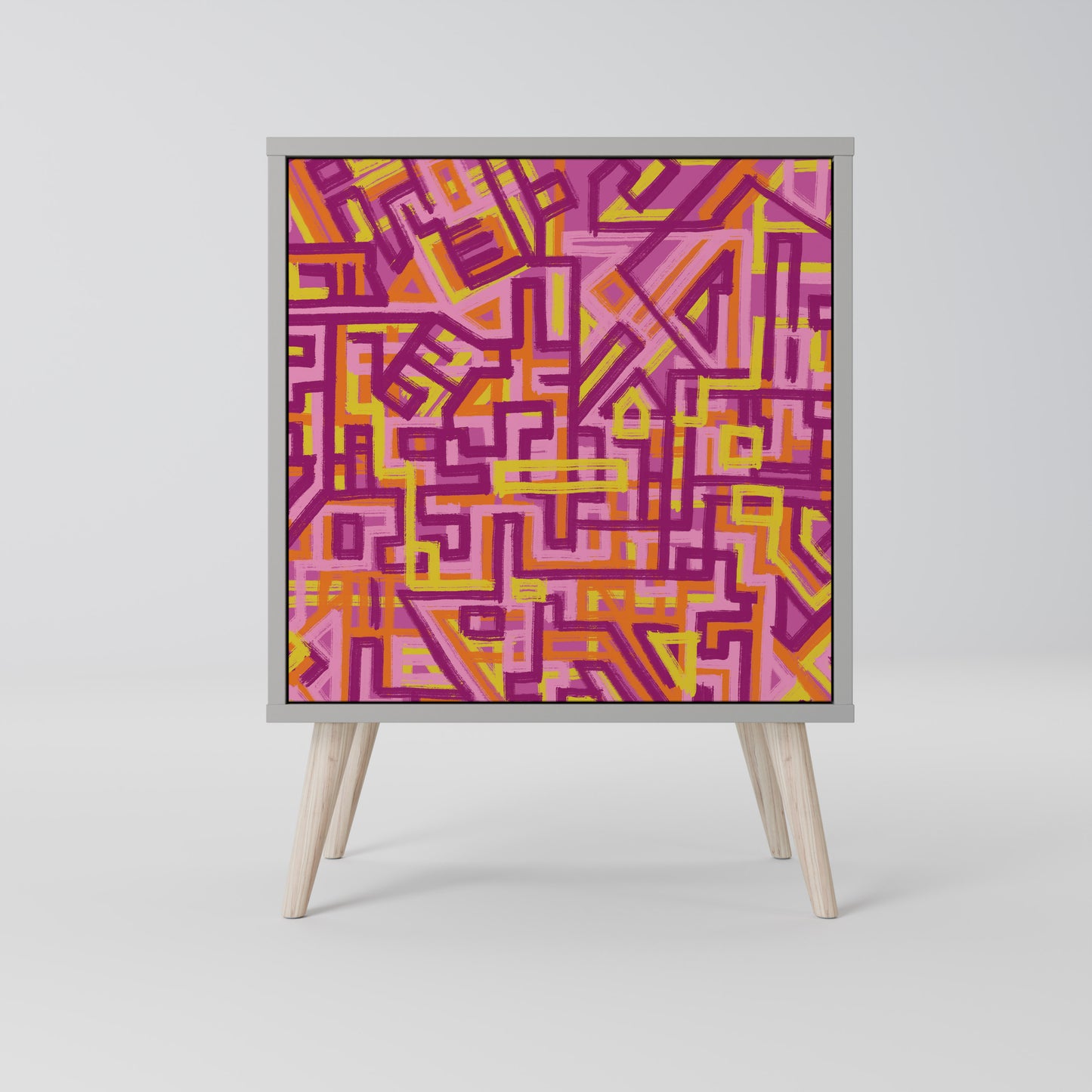 Credenza a 1 anta LOVELY MEMORIES con finitura grigia