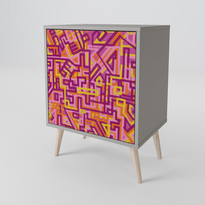 Credenza a 1 anta LOVELY MEMORIES con finitura grigia