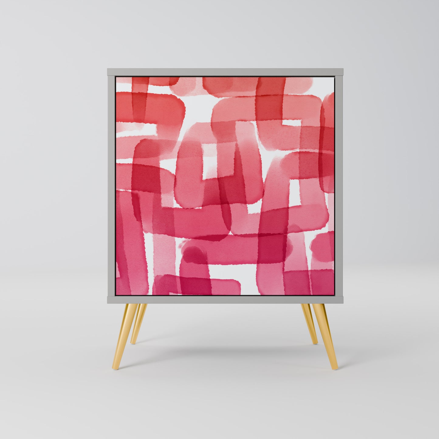 Credenza a 1 anta KALEIDOSCOPIC CUBISM in finitura grigia