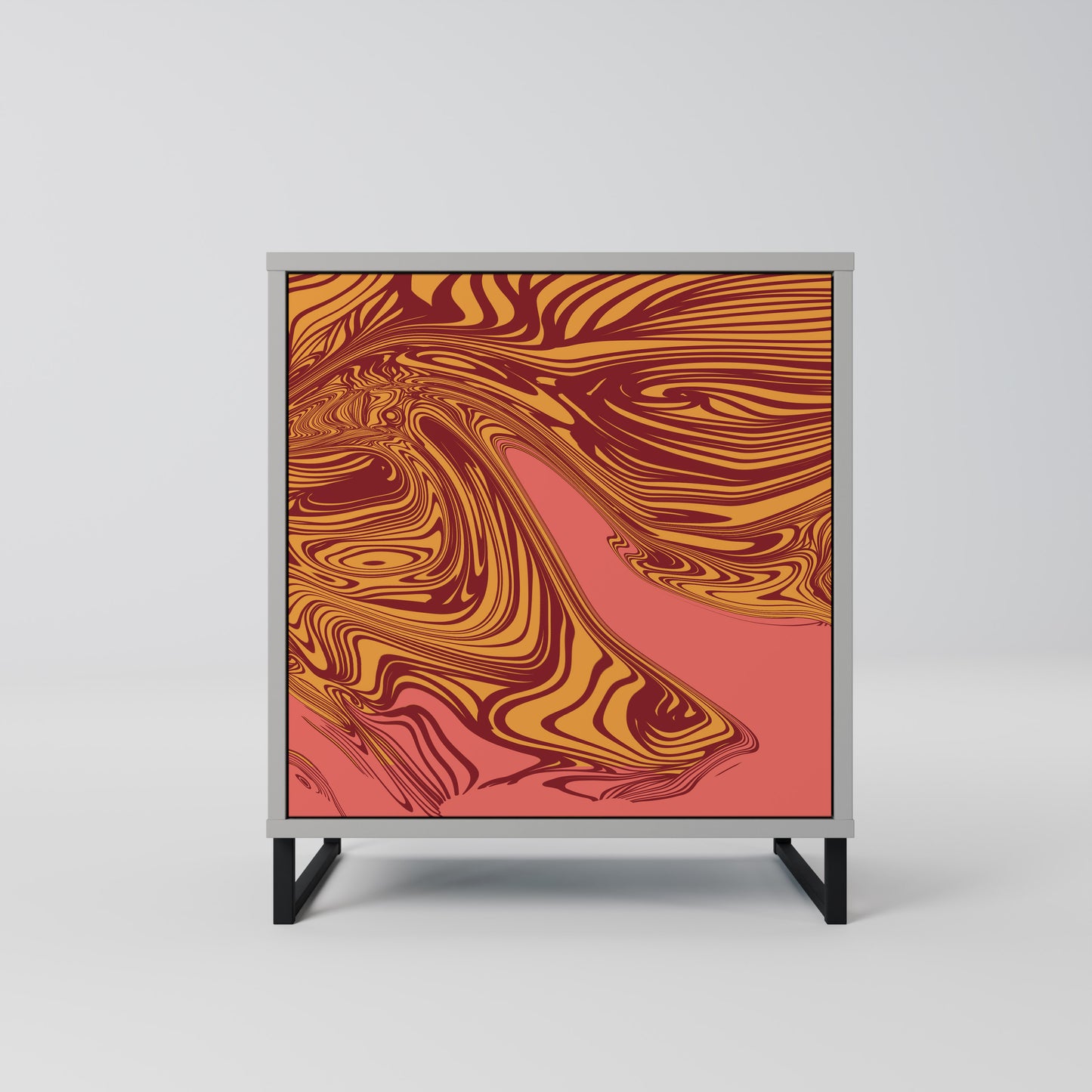 Credenza a 1 anta FLOATING THOUGHTS con finitura grigia