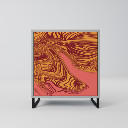 Credenza a 1 anta FLOATING THOUGHTS con finitura grigia