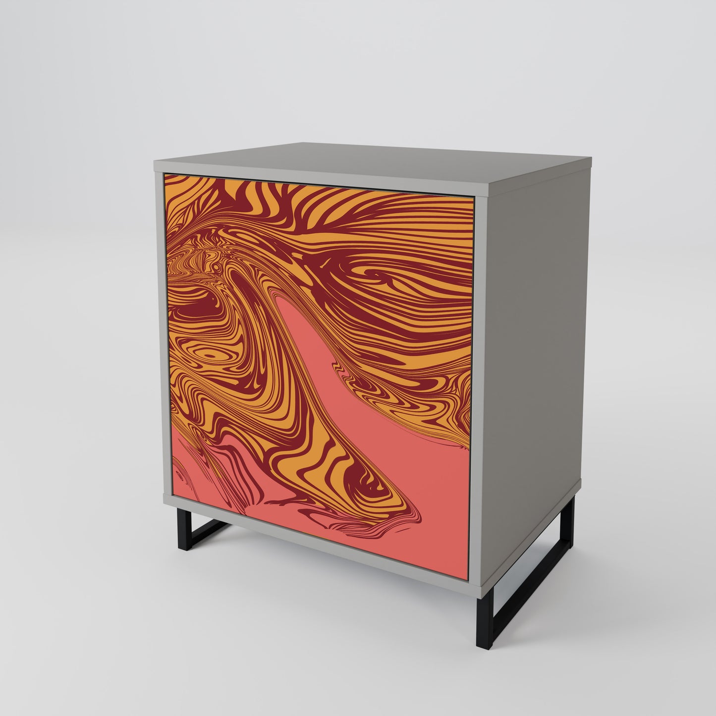 Credenza a 1 anta FLOATING THOUGHTS con finitura grigia