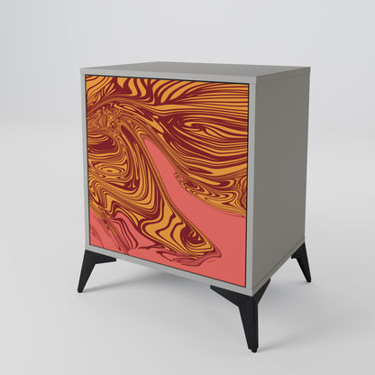 Credenza a 1 anta FLOATING THOUGHTS con finitura grigia