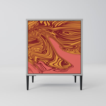 Credenza a 1 anta FLOATING THOUGHTS con finitura grigia