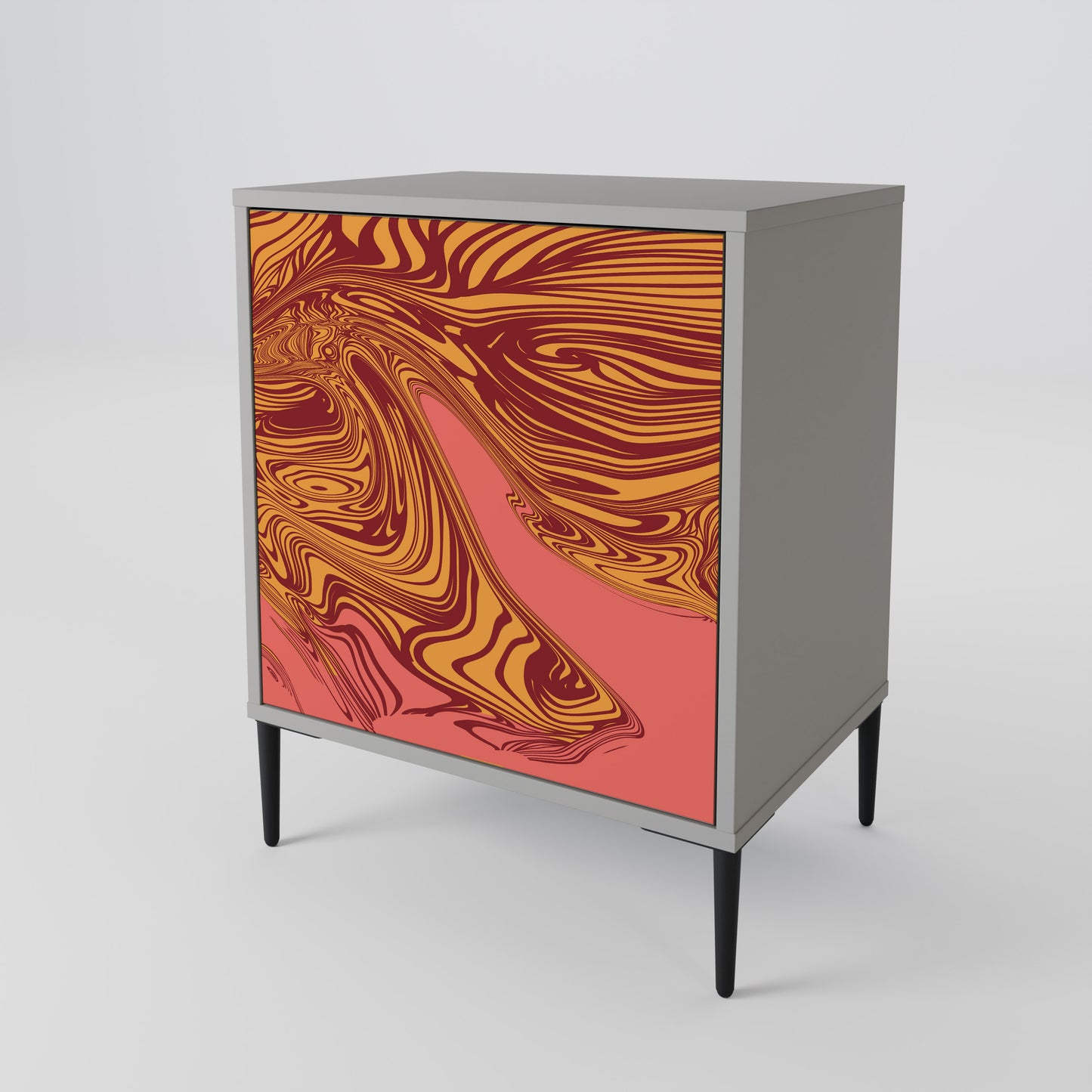 Credenza a 1 anta FLOATING THOUGHTS con finitura grigia