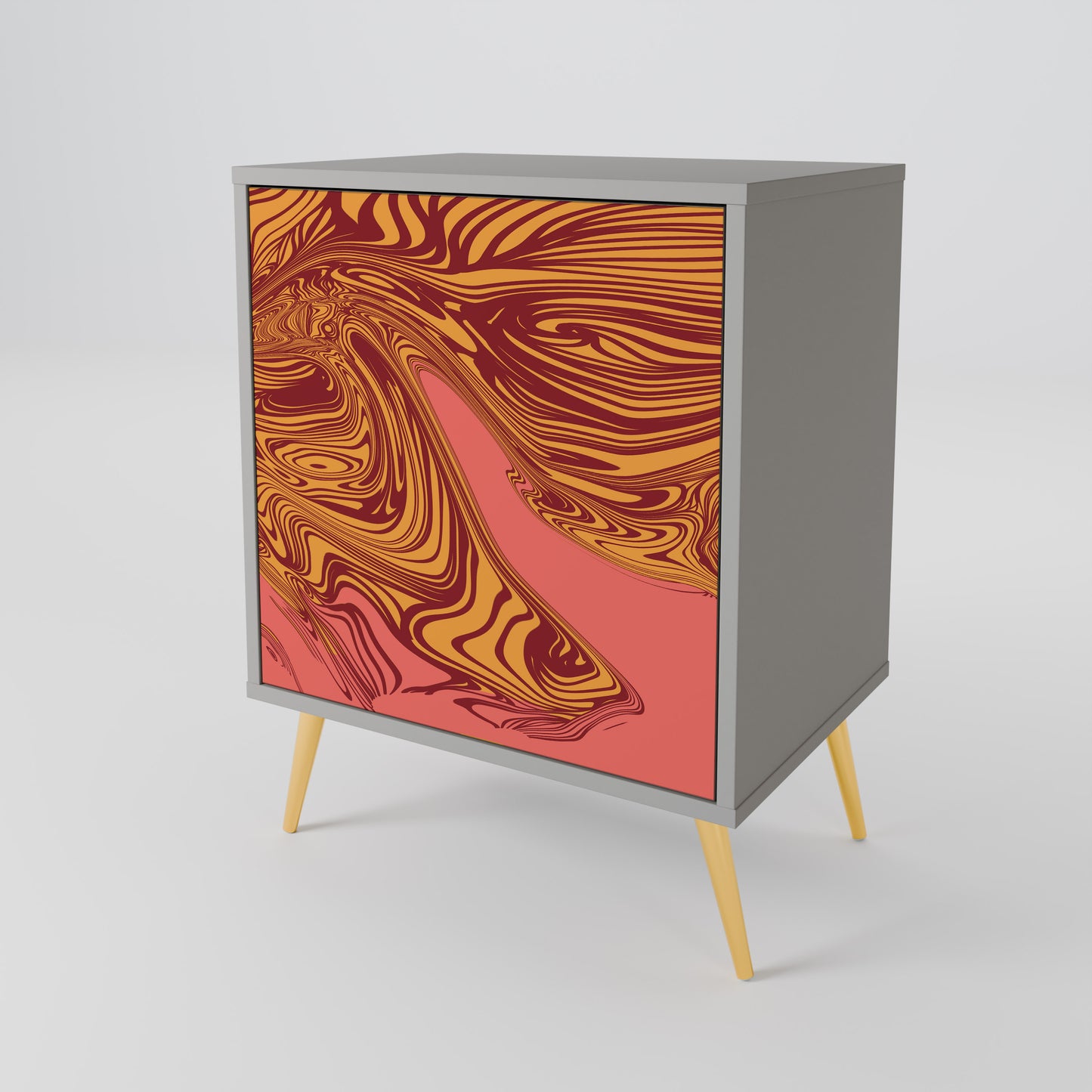 Credenza a 1 anta FLOATING THOUGHTS con finitura grigia