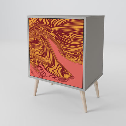 Credenza a 1 anta FLOATING THOUGHTS con finitura grigia