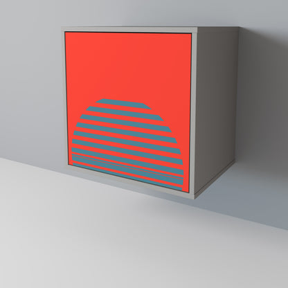 Credenza a 1 anta RISING GEOMETRY STARS in finitura grigia