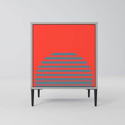 Credenza a 1 anta RISING GEOMETRY STARS in finitura grigia