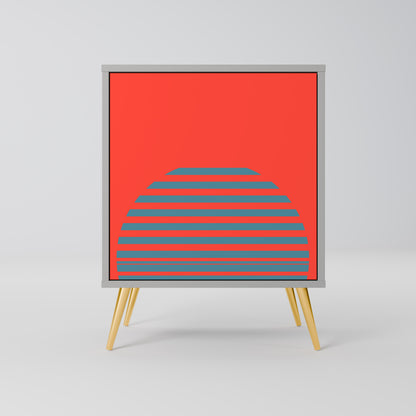 Credenza a 1 anta RISING GEOMETRY STARS in finitura grigia