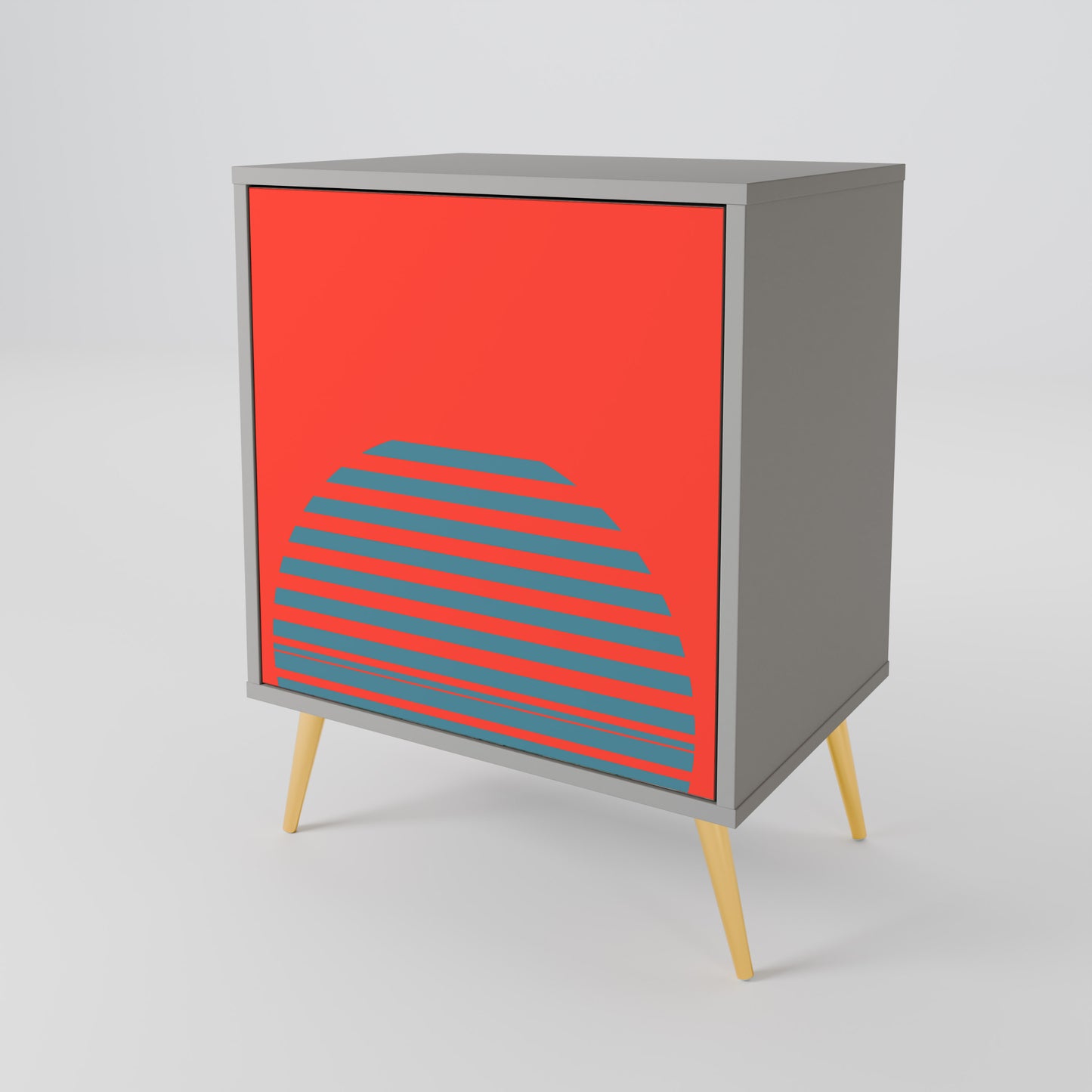 Credenza a 1 anta RISING GEOMETRY STARS in finitura grigia