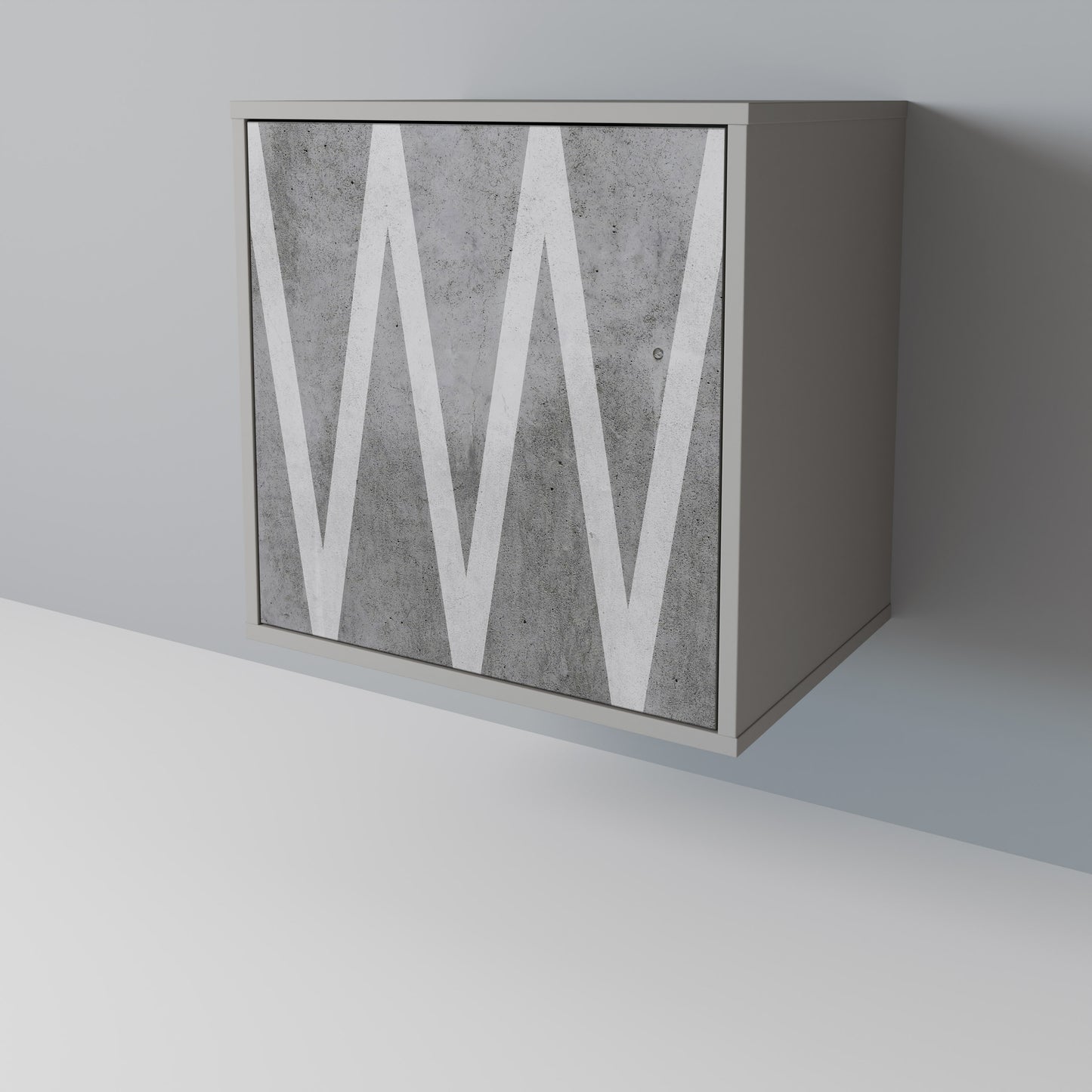 SOLID ZIG ZAG 1-Door Sideboard in Grey Finish