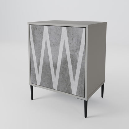 SOLID ZIG ZAG 1-Door Sideboard in Grey Finish
