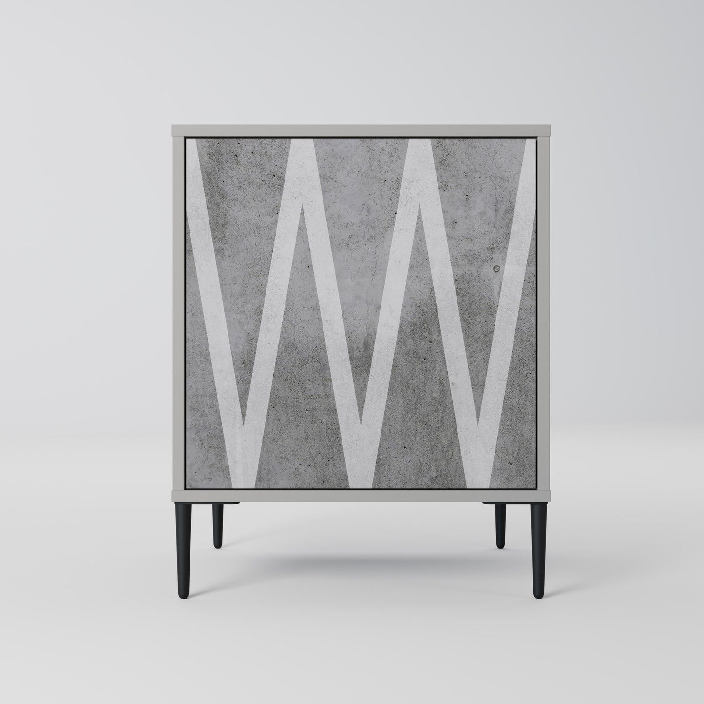 SOLID ZIG ZAG 1-Door Sideboard in Grey Finish