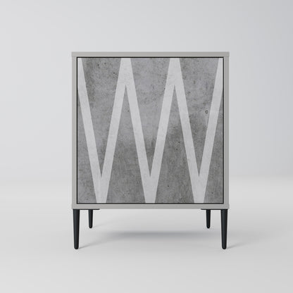 SOLID ZIG ZAG 1-Door Sideboard in Grey Finish