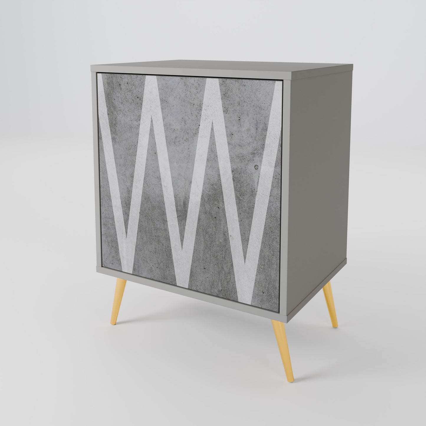 SOLID ZIG ZAG 1-Door Sideboard in Grey Finish