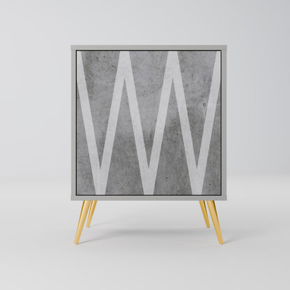 SOLID ZIG ZAG 1-Door Sideboard in Grey Finish