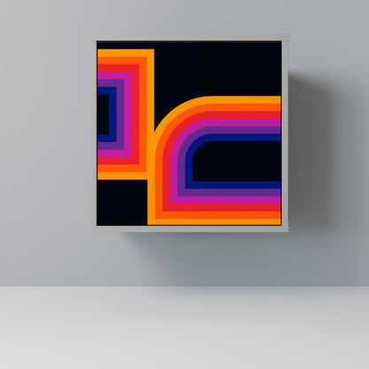 BLINDED BY THE LIGHTS 1-Door Sideboard in Grey Finish