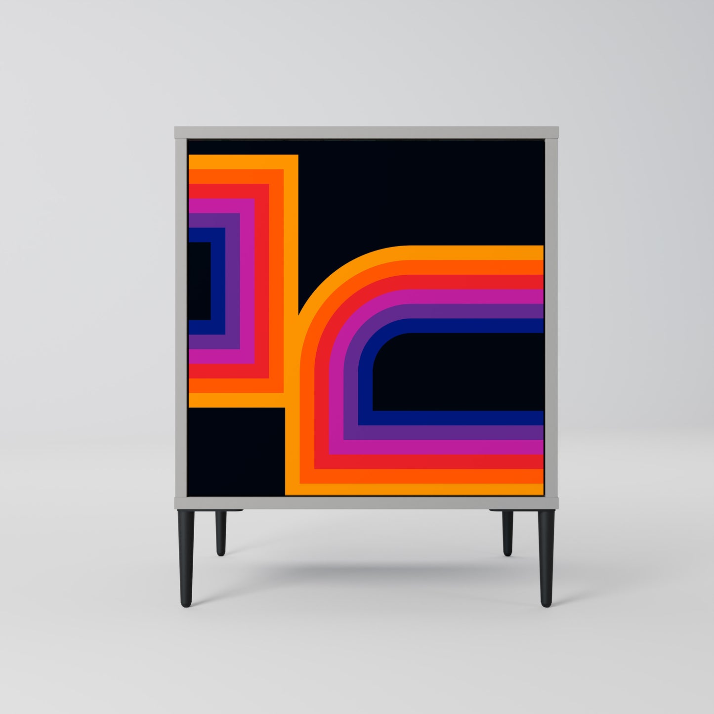 BLINDED BY THE LIGHTS 1-Door Sideboard in Grey Finish