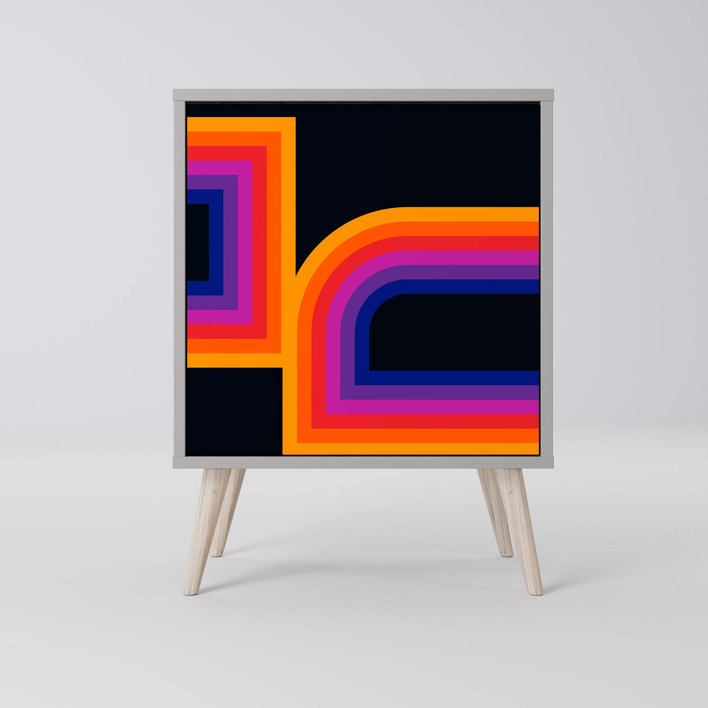 BLINDED BY THE LIGHTS 1-Door Sideboard in Grey Finish