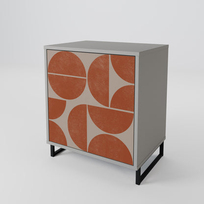 Credenza REPETITION COMPULSION a 1 anta con finitura grigia