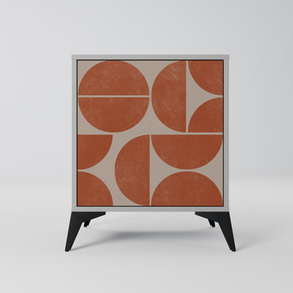 Credenza REPETITION COMPULSION a 1 anta con finitura grigia