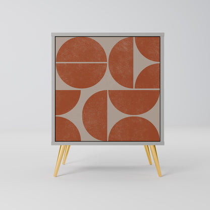 Credenza REPETITION COMPULSION a 1 anta con finitura grigia