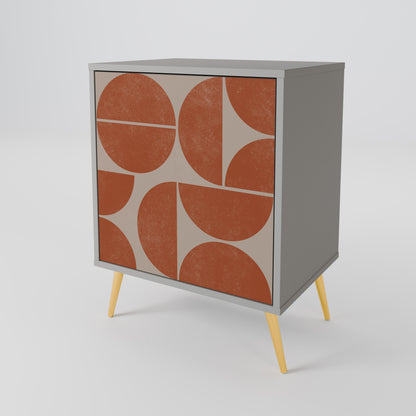 Credenza REPETITION COMPULSION a 1 anta con finitura grigia