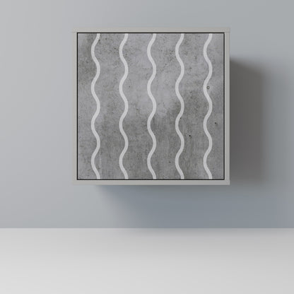 WAVES OF CONCRETE 1-Door Sideboard in Grey Finish