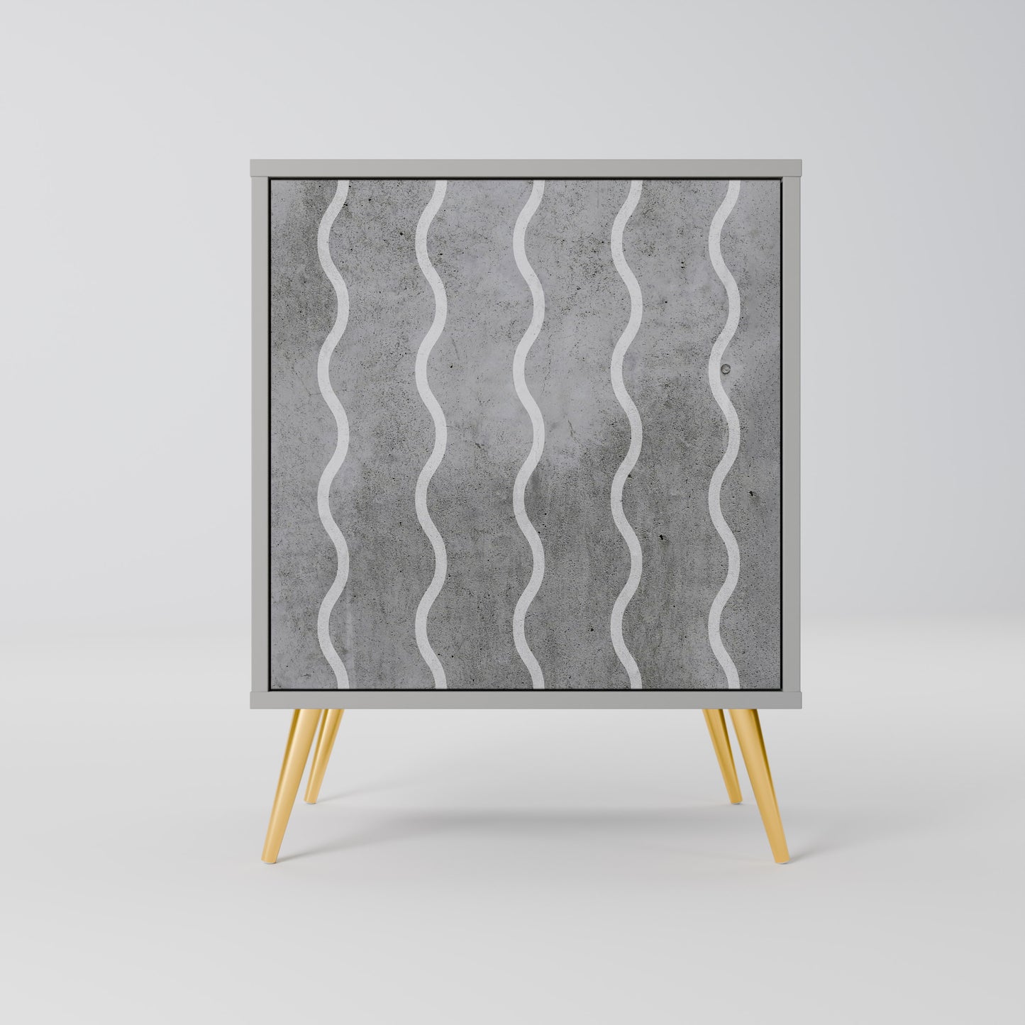 WAVES OF CONCRETE 1-Door Sideboard in Grey Finish