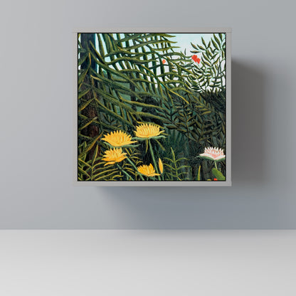 Credenza a 1 anta VIRGIN FOREST WITH SUNSET in finitura grigia