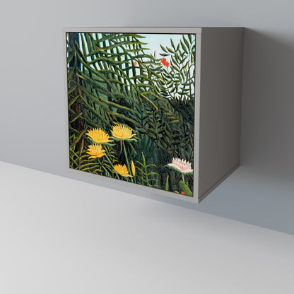 Credenza a 1 anta VIRGIN FOREST WITH SUNSET in finitura grigia