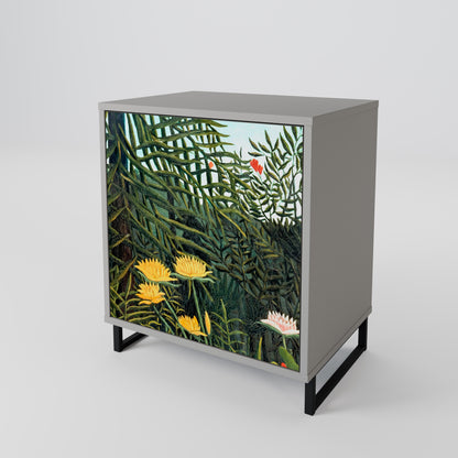 Credenza a 1 anta VIRGIN FOREST WITH SUNSET in finitura grigia