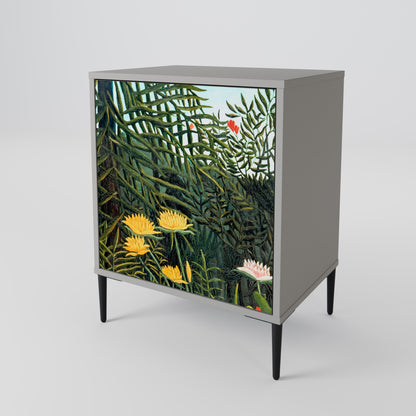 Credenza a 1 anta VIRGIN FOREST WITH SUNSET in finitura grigia