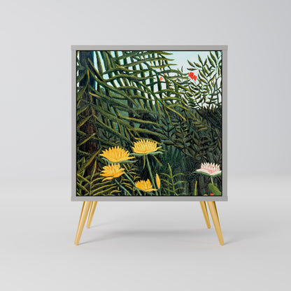 Credenza a 1 anta VIRGIN FOREST WITH SUNSET in finitura grigia