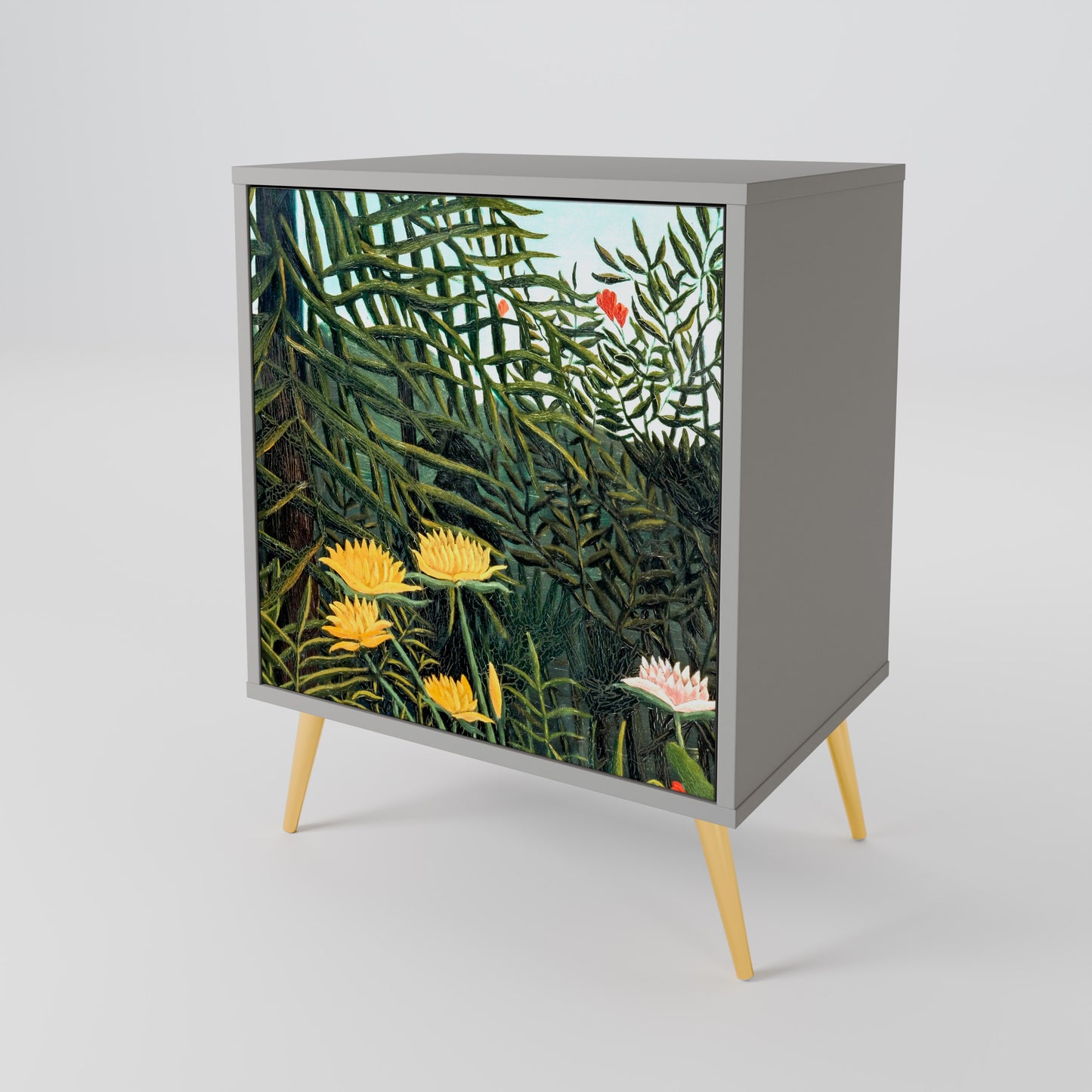 Credenza a 1 anta VIRGIN FOREST WITH SUNSET in finitura grigia