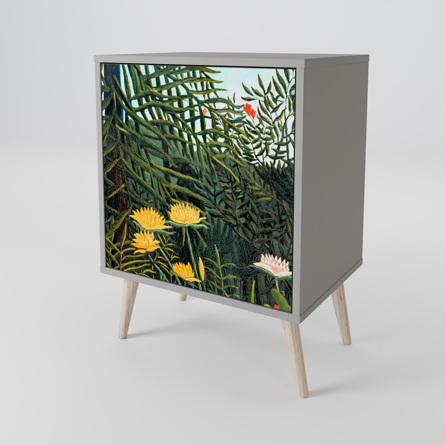 Credenza a 1 anta VIRGIN FOREST WITH SUNSET in finitura grigia