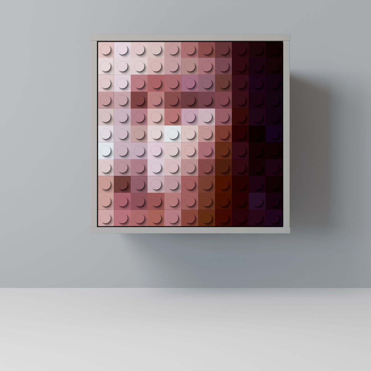 Credenza CONSTRUCTIVE ART a 1 anta con finitura grigia