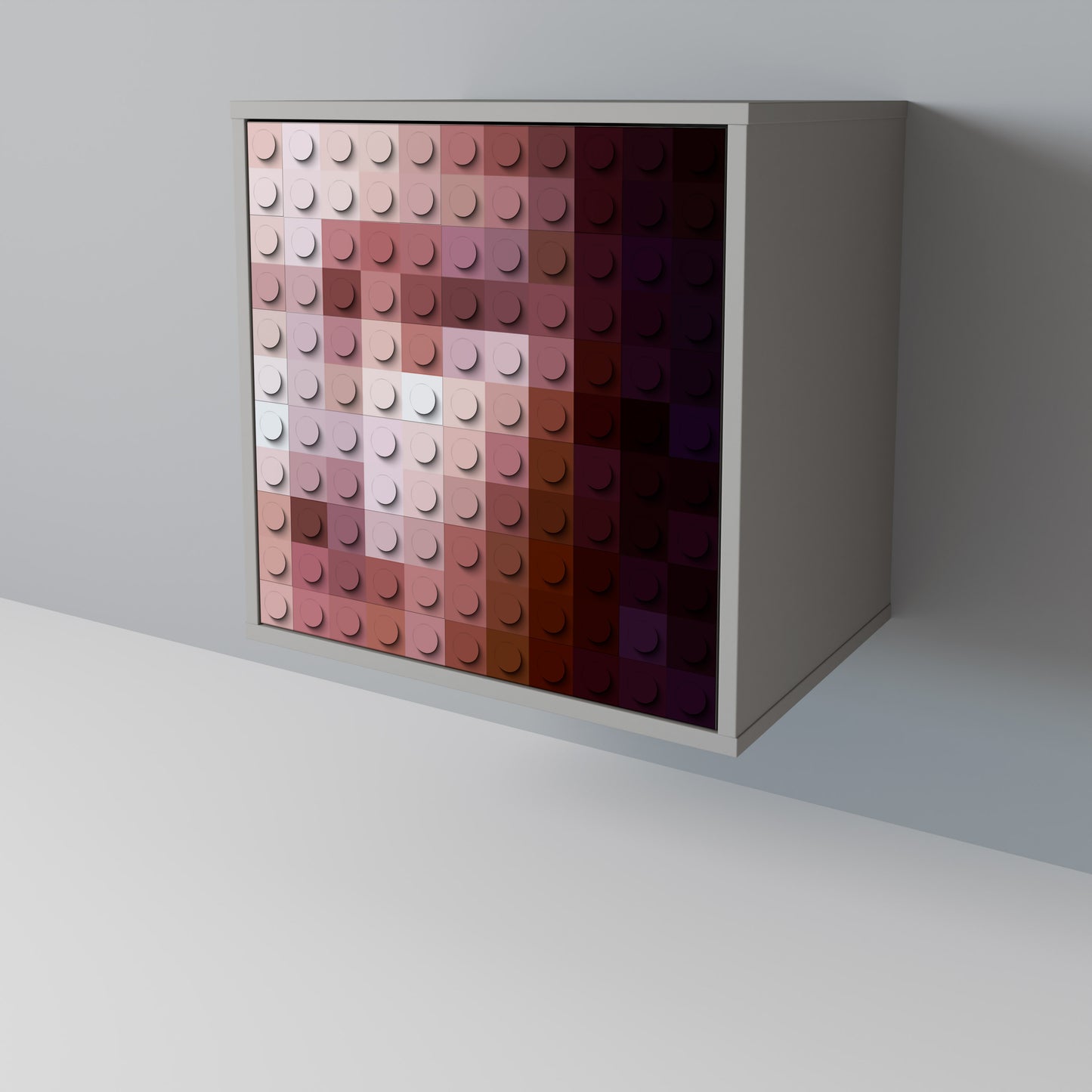 Credenza CONSTRUCTIVE ART a 1 anta con finitura grigia