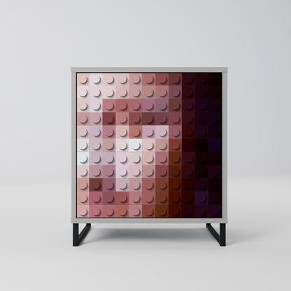 Credenza CONSTRUCTIVE ART a 1 anta con finitura grigia