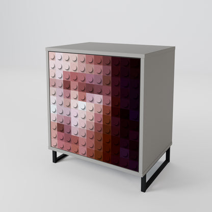 Credenza CONSTRUCTIVE ART a 1 anta con finitura grigia