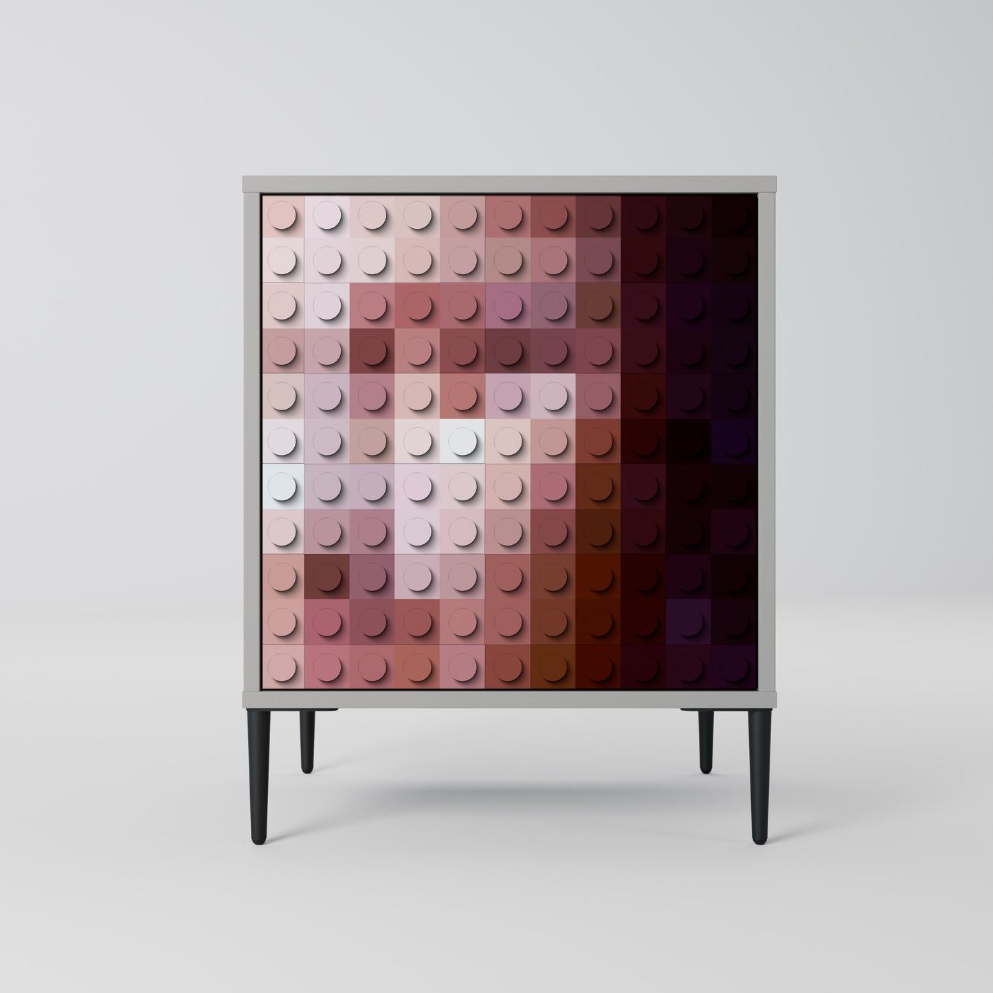 Credenza CONSTRUCTIVE ART a 1 anta con finitura grigia