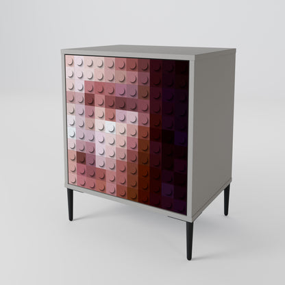 Credenza CONSTRUCTIVE ART a 1 anta con finitura grigia