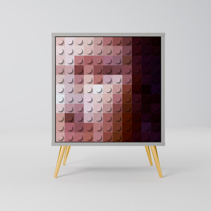 Credenza CONSTRUCTIVE ART a 1 anta con finitura grigia