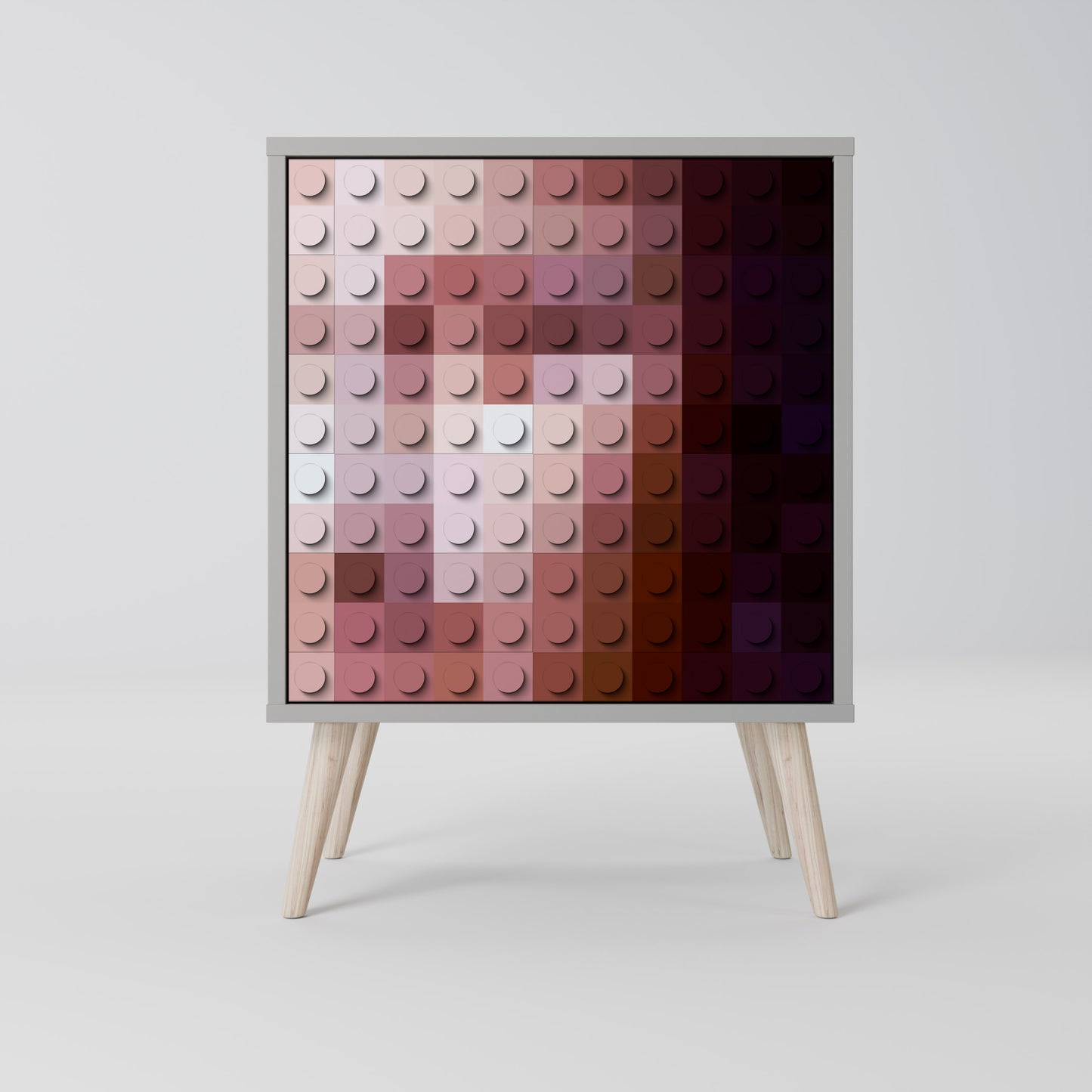 Credenza CONSTRUCTIVE ART a 1 anta con finitura grigia