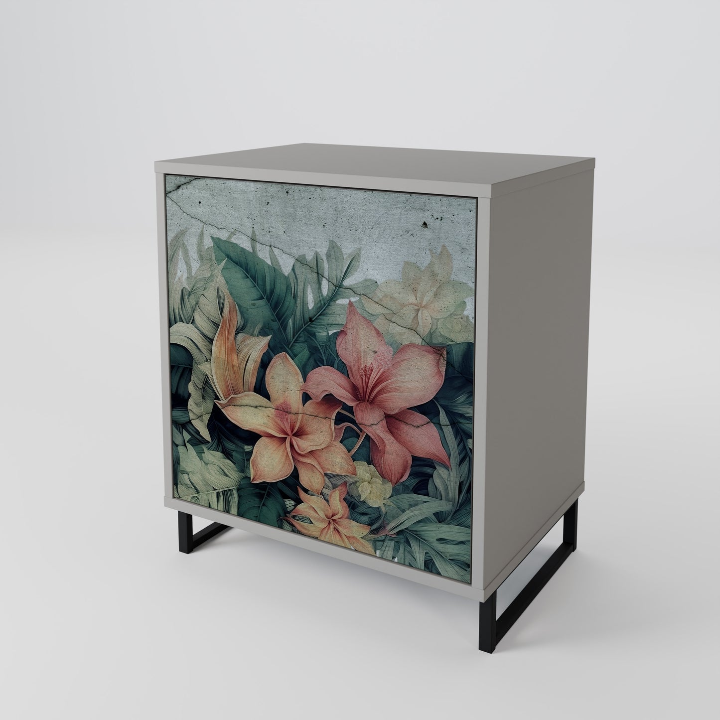 Credenza HEAVENLY BLOOM a 1 anta con finitura grigia