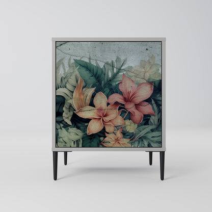 Credenza HEAVENLY BLOOM a 1 anta con finitura grigia