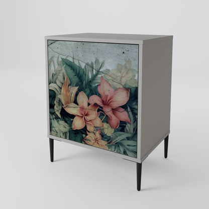 Credenza HEAVENLY BLOOM a 1 anta con finitura grigia